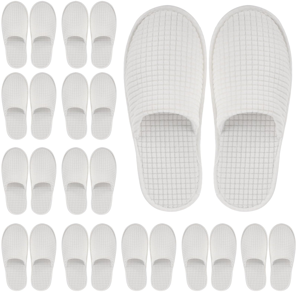 Geyoga 12-pair white guest slippers in a pack for hotel guest use