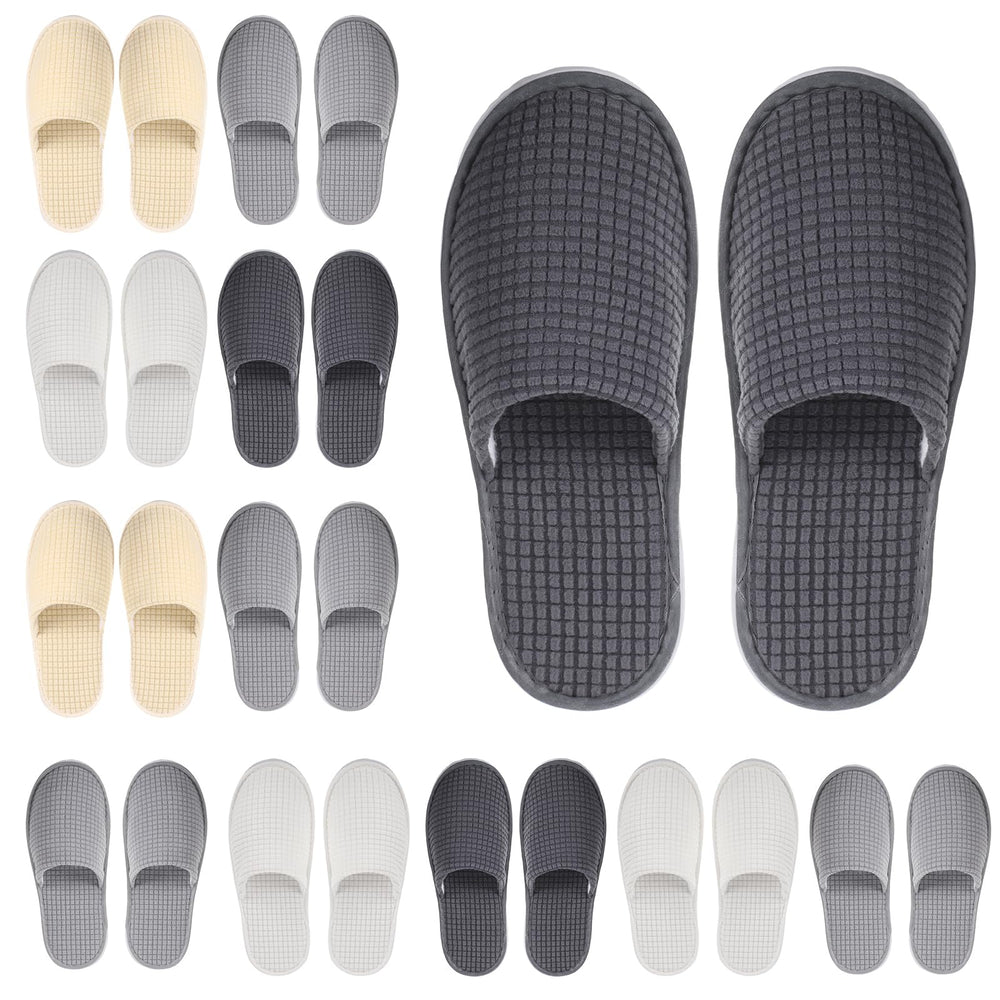 Geyoga 12-pair house slippers pack in colors for guests, easy to identify.