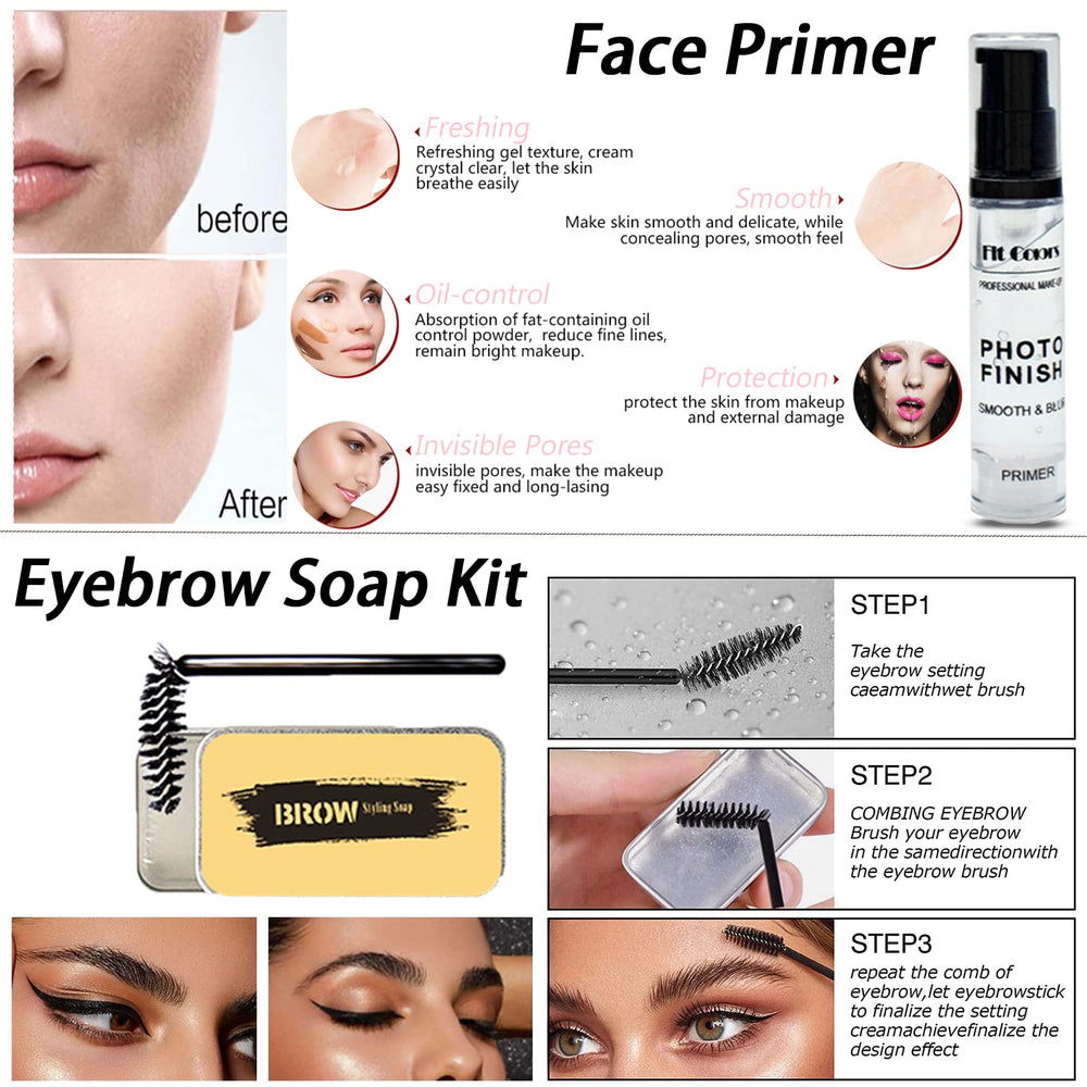 Geyomi makeup brush and sponge set for easy application