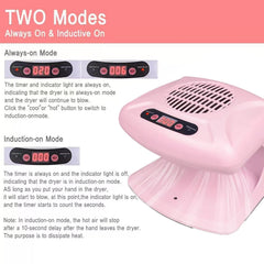 GGAIFbp Nail Dryer auto-sensor activation demonstrates hands-free operation.