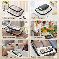 Gharges clear vanity setup – see-through storage showcasing skincare and accessories.