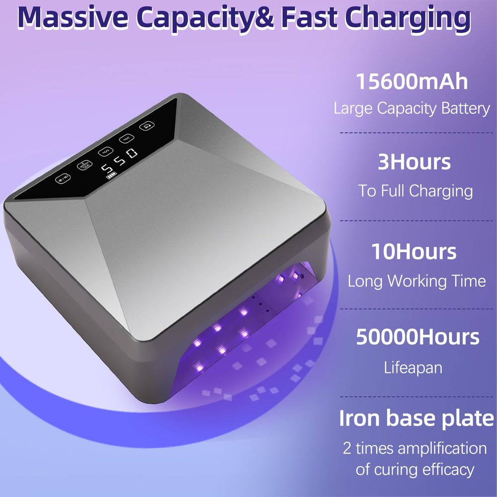 GiGiBright timer with 30/60/90/180s and lock screen for uninterrupted curing.