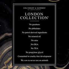 Close-up of the London Body Lotion label highlights clean, cruelty-free formulation