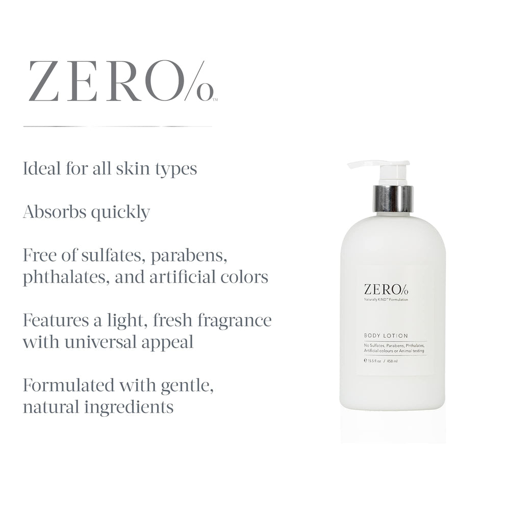 Gilchrist and Soames Zero% Lotion bottle highlights light, quick-absorbing formula