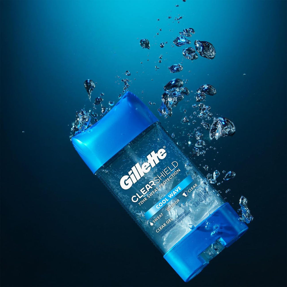 Gillette Clear Dri-Tech Cool Wave brand logo on bottle