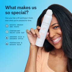 GIMME Beauty Dry Shampoo texture adds volume after spraying.