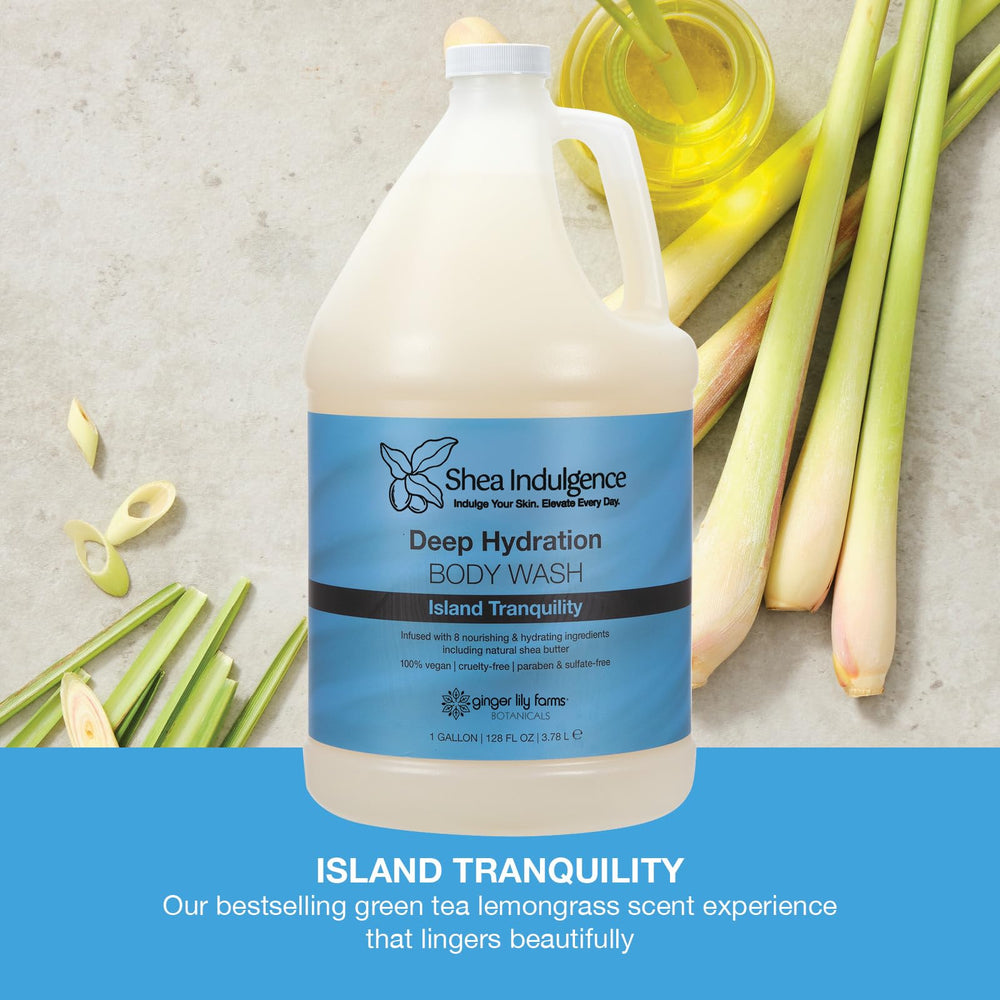 Ginger Lily Farms Botanicals Green Tea Lemongrass bottle conveys refreshing aroma.