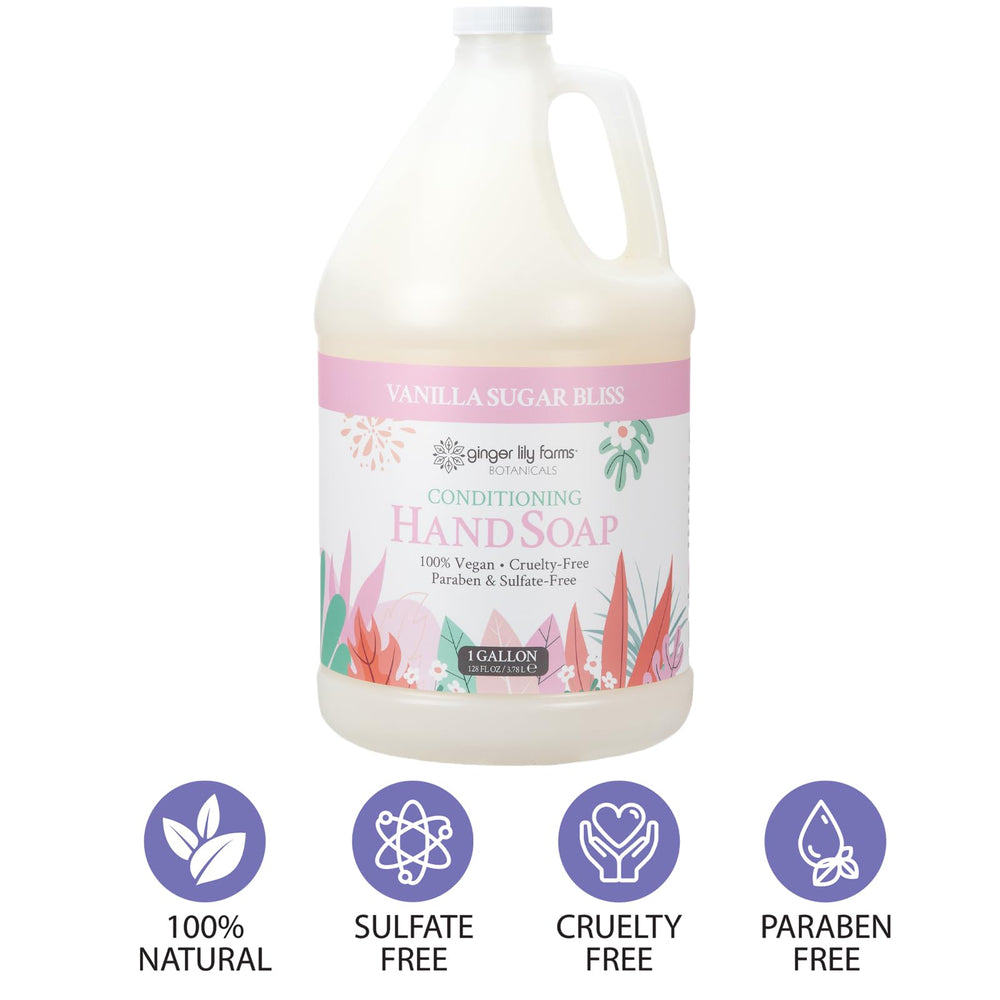 Gallon refill packaging for Ginger Lily Farms Botanicals hand soap