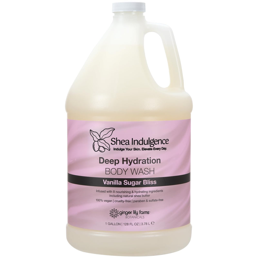 Ginger Lily Farms Botanicals Shea Indulgence deep hydration bottle pour for easy refilling