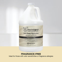 Natural shea butter and cocoa butter components in the lotion