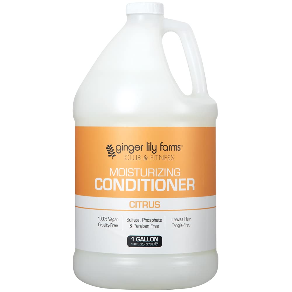 Close-up of Ginger Lily Farms conditioner label highlighting vegan and cruelty-free credentials.