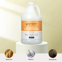 Ginger Lily Farms Club & Fitness conditioner on hair for silky texture