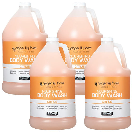 Ginger Lily Farms Club & Fitness Nourishing Body Wash bottle pour for daily cleansing
