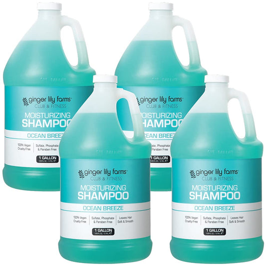 Ginger Lily Farms Club & Fitness shampoo bottle for all hair types, delivering lasting moisture.