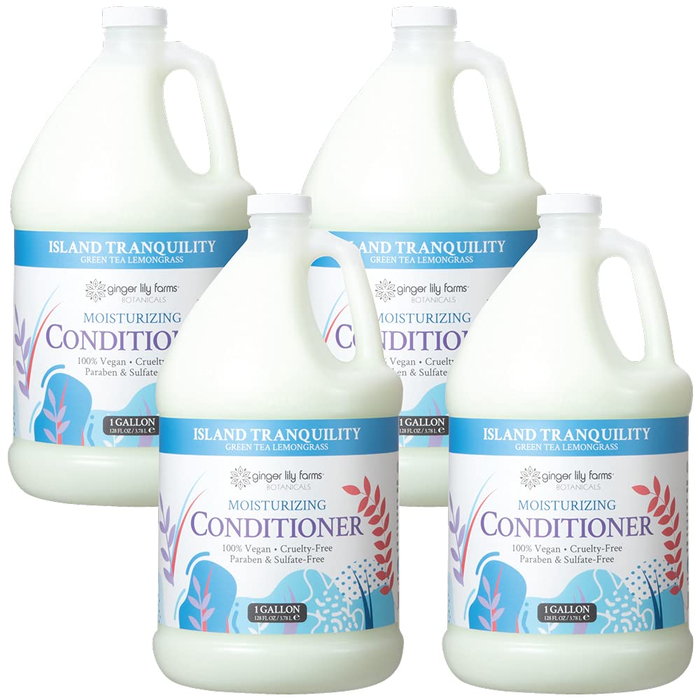 Ginger Lily Farms Island Tranquility conditioner bottle delivers weightless moisture for dry hair