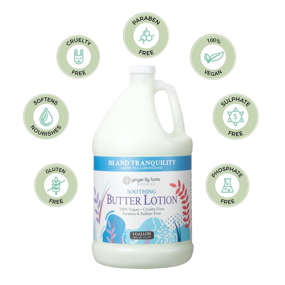 Ginger Lily Farms 1-gallon refill packaging ideal for salons and homes.