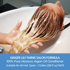 Ginger Lily Farms silky hair after use conveys shine and softness.