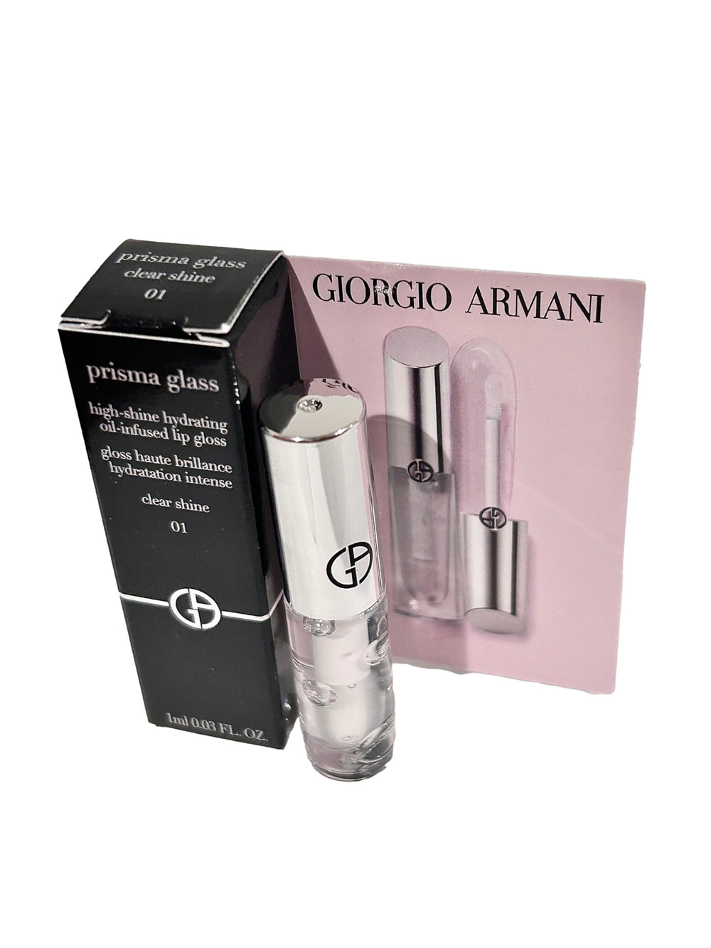 GIORGIO ARMANI Prisma Glass gloss applicator close-up showing smooth, even coverage