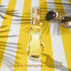 Front image showing bergamot and mandarin brightness in this fragrance