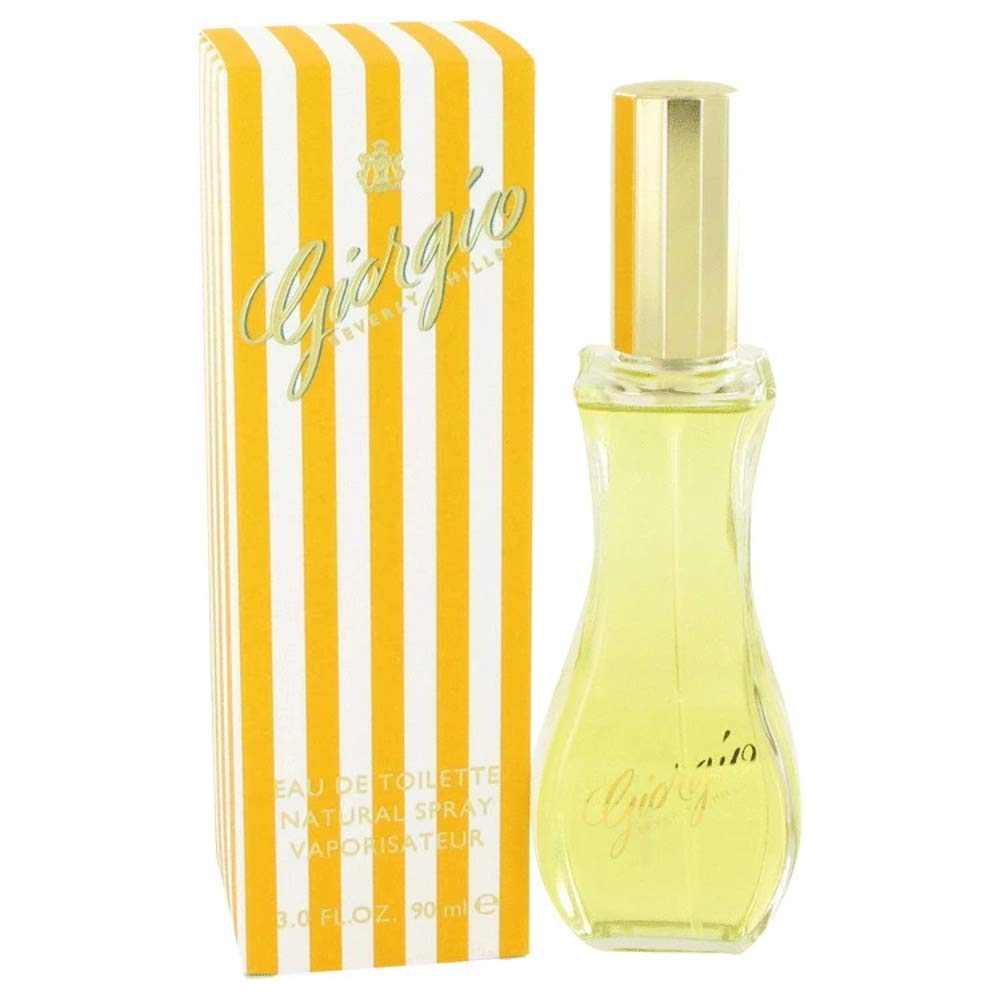 GIORGIO BEVERLY HILLS Giorgio Yellow EDT spray cap closeup, ideal for gifting or personal collection.