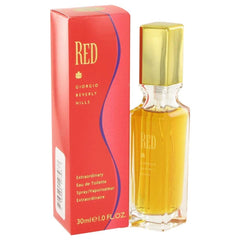 Giorgio Beverly Hills Red for Women bottle highlighting floral-fruity notes for casual wear.