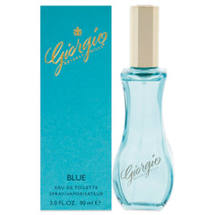 Giorgio Blue bottle front by Giorgio Beverly Hills, showcasing a fresh floral-fruity scent for spring.