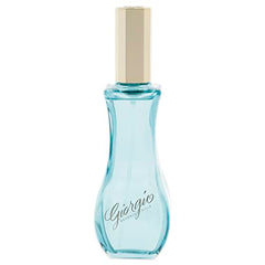Giorgio Blue bottle cap close-up highlighting elegant packaging and daytime wear.
