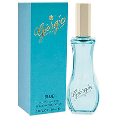 Giorgio Blue juice swatch on skin suggesting long-lasting daytime fragrance.