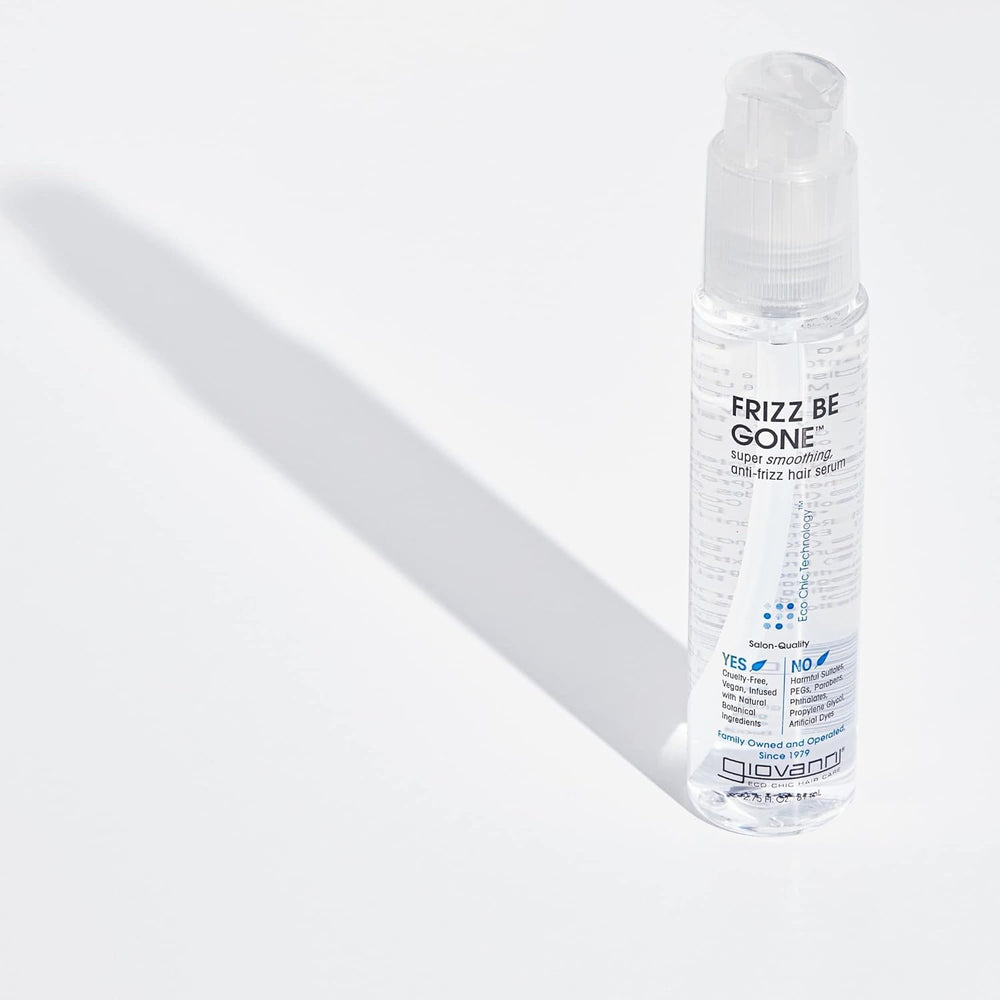 Close-up of hair texture after using GIOVANNI Frizz Be Gone, soft and defined.