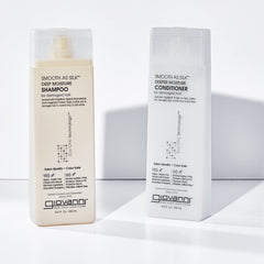Giovanni Eco Chic technology application, showing frizz control and detangling benefits.