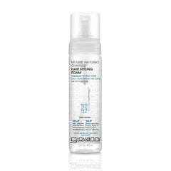 GIOVANNI Mousse Air-Turbo bottle pump demonstrates volumizing foaming action for all hair types.
