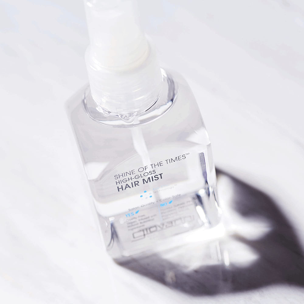 Giovanni Shine of the Times color-safe formula preserves vibrancy in treated hair.