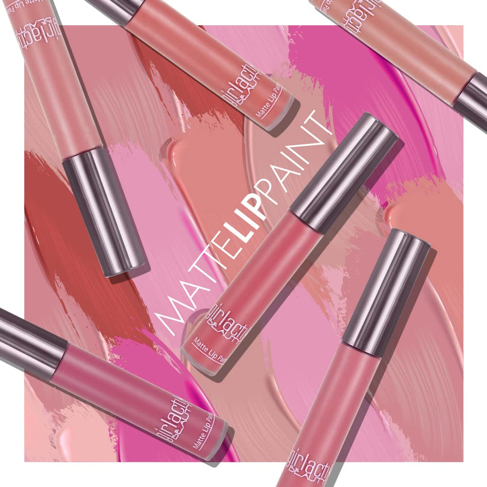 Girlactik Allure lip paint texture detail shows non-cracking finish.