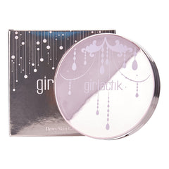 Girlactik Radiant Dewy Gloss Duo compact close-up emphasizes modern bottle design.