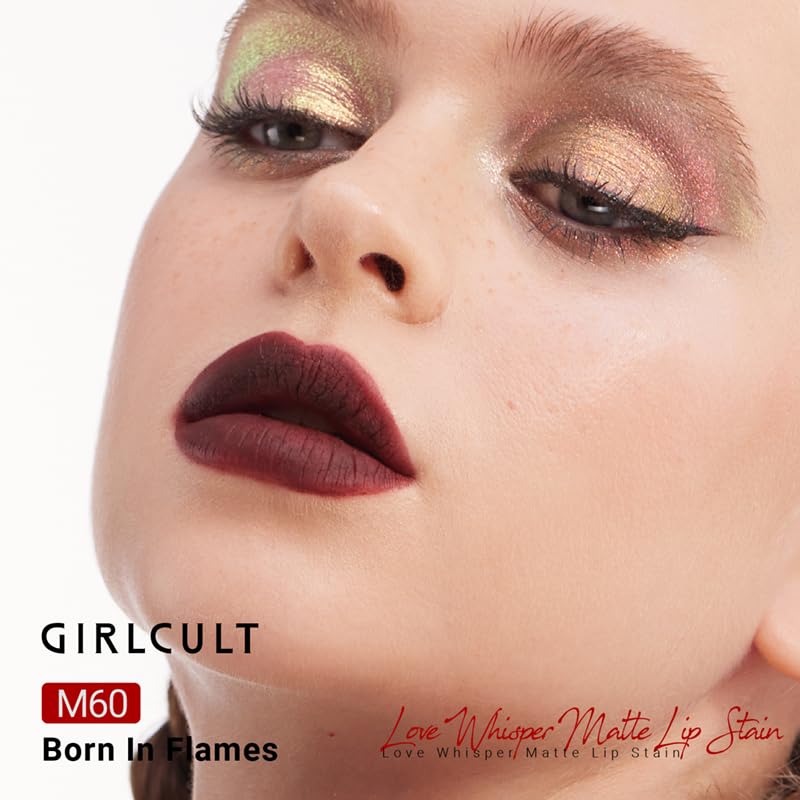 GIRLCULT Matte Lip Stain adds sparkle depth for dimensional light.