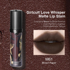 GIRLCULT Matte Lip Stain sparkle-depth highlights subtle shimmer for dimensional color.