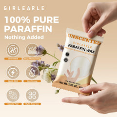 GIRLEARLE unscented paraffin wax in a spa setting for fragrance-free care