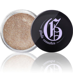 Giselle Cosmetics Coco Mineral iridescent glitter finish adds luminous eye definition.