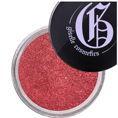 Giselle Cosmetics crushed ruby mineral powder eyeshadow swatch for natural radiant glow