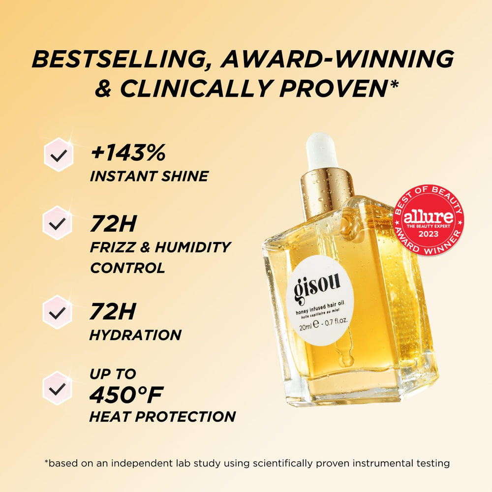 Gisou Hair Oil 20ml bottle for nourishing shine