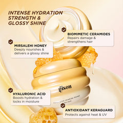 Gisou Honey Gloss Ceramide Therapy Mask jar with natural honey ingredients.