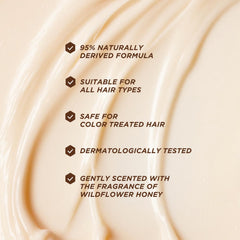 Gisou Honey Gloss Ceramide Therapy conditioner in shower demonstrates frizz control