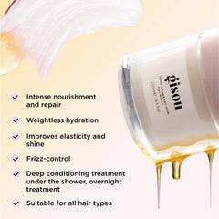 Swirl of mask texture ready for quick hydration on hair