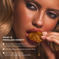 Gisou Honey Infused Hair Oil Mini with heat protection up to 450°F.
