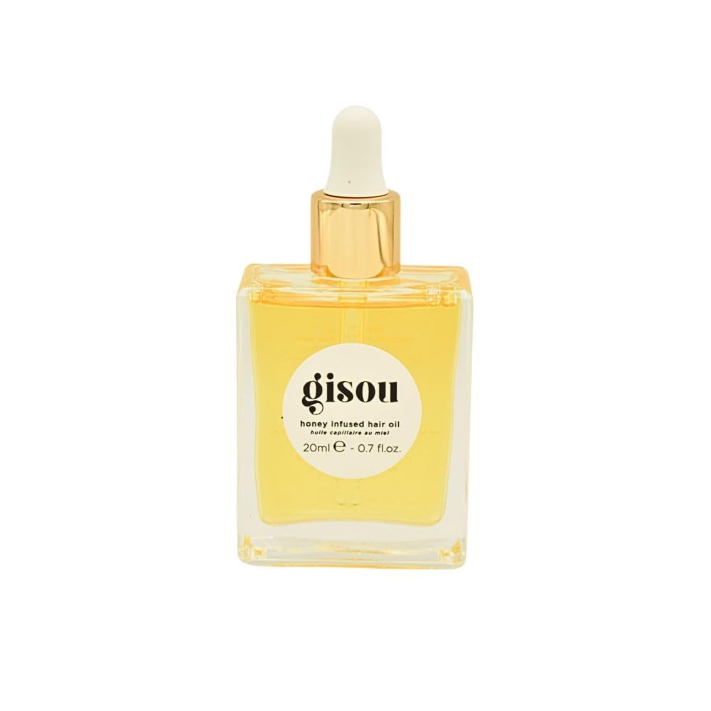 Gisou Honey Infused Hair Oil nourishes and locks in moisture for lasting shine.