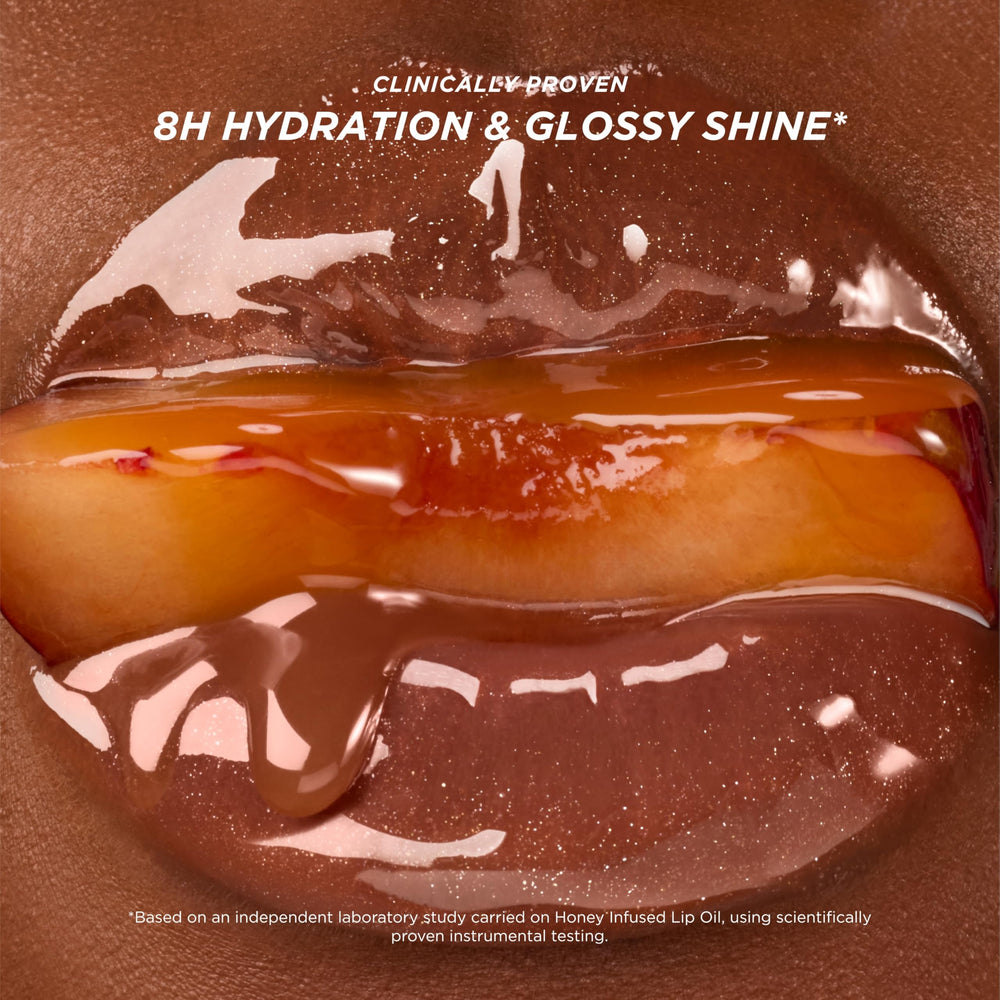 Gisou Honey Infused Lip Oil ingredients include bee garden oil blend