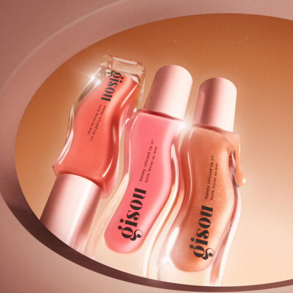 Gisou Lip Oils with hyaluronic acid helps hydrate and smooth lips