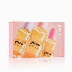 Gisou three mini honey-infused perfumes lined up for versatile scent profiles.