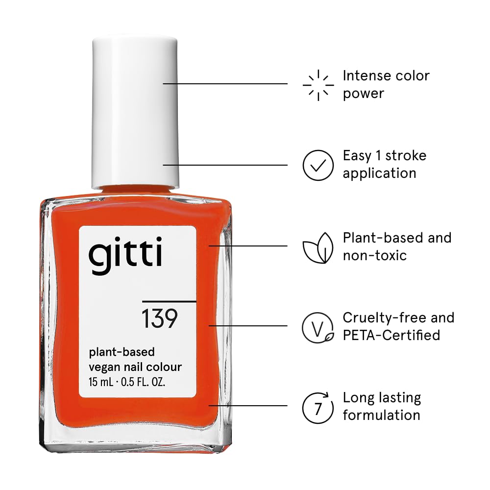 gitti plant-based nail polish brush for smooth application