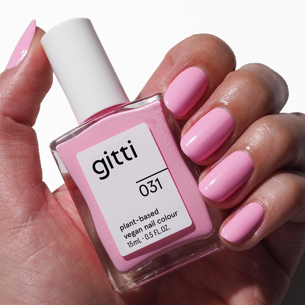 gitti Solar Pink bottle close-up showing a glossy finish and vibrant color.